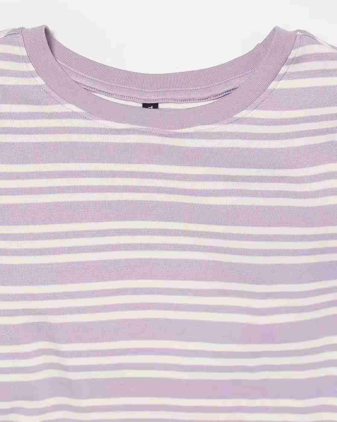Teamspirit | Women Striped Fitted Crop T-Shirt|4