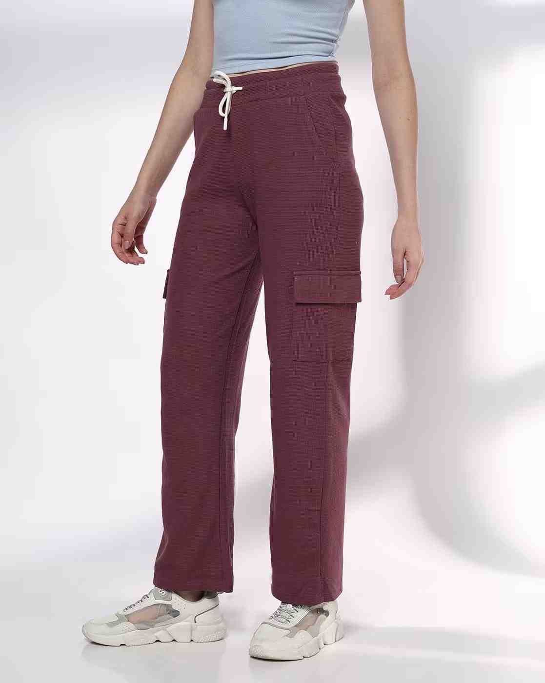 Teamspirit | Women Waffle-Knit Straight Track Pants|1