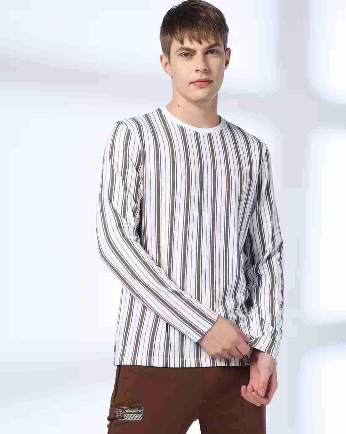 Teamspirit | Men Striped Regular Fit Crew-Neck T-Shirt|0