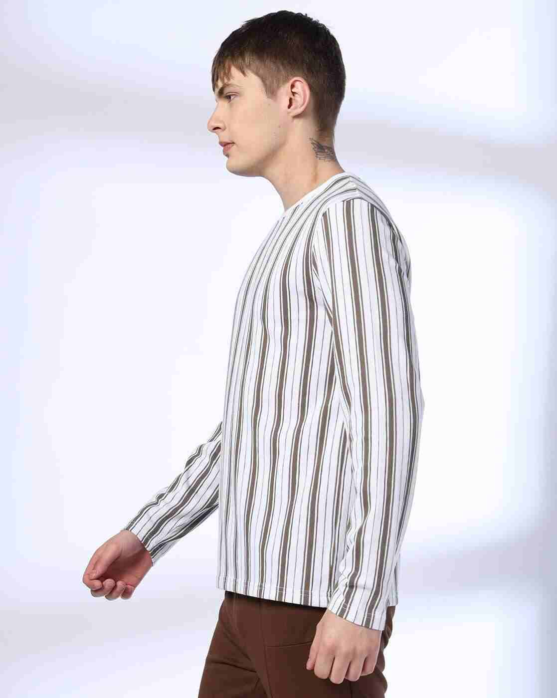 Teamspirit | Men Striped Regular Fit Crew-Neck T-Shirt|1