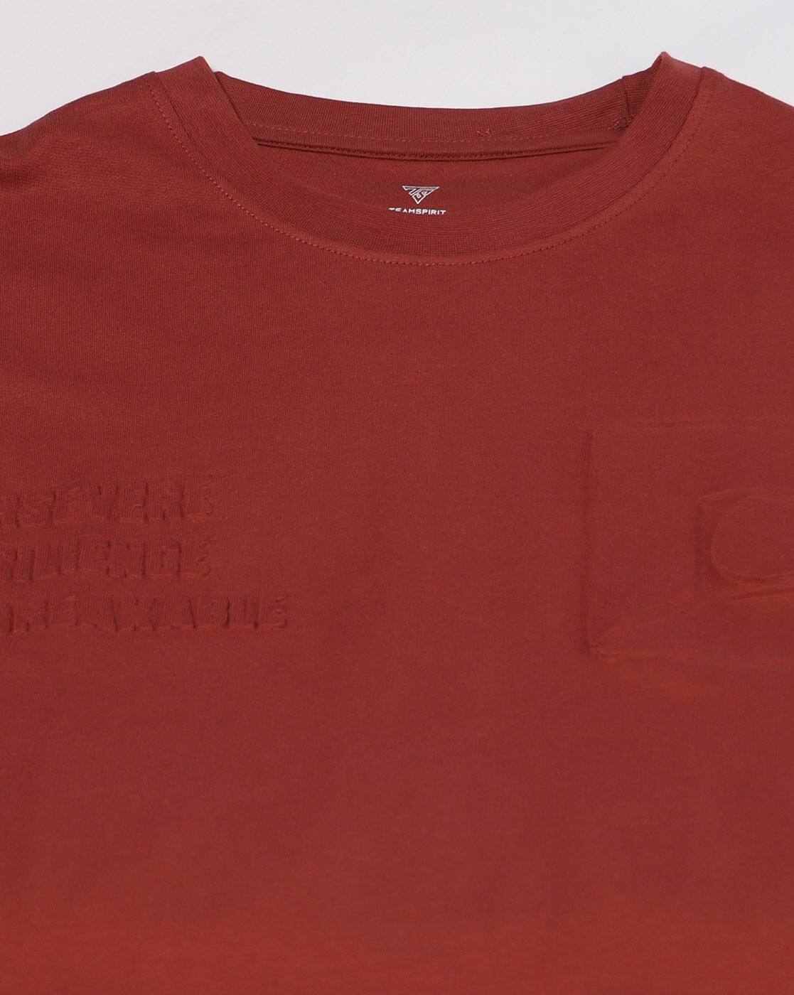 Teamspirit | Men Embossed Boxy Fit Cotton Crew-Neck T-Shirt|4