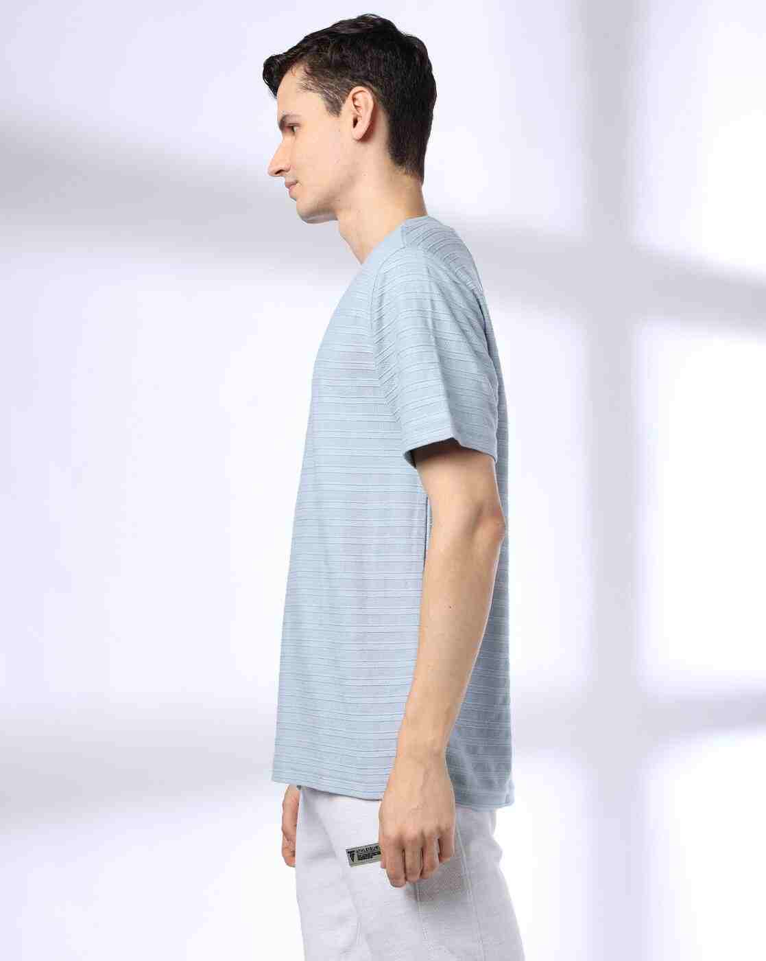 Teamspirit | Men Striped Boxy Fit Crew-Neck T-Shirt|1