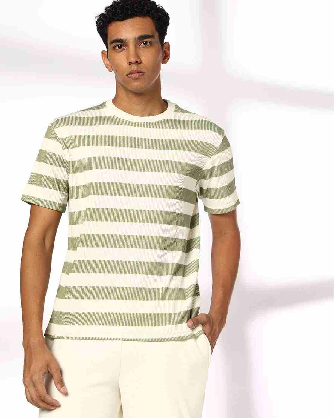 Teamspirit | Men Striped Regular Fit Crew-Neck T-shirt|1