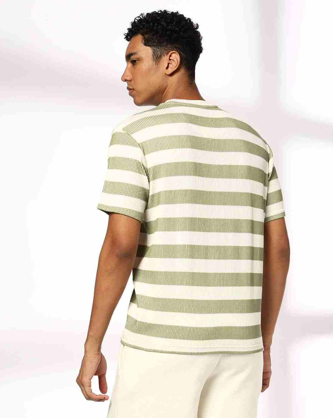 Teamspirit | Men Striped Regular Fit Crew-Neck T-shirt|3