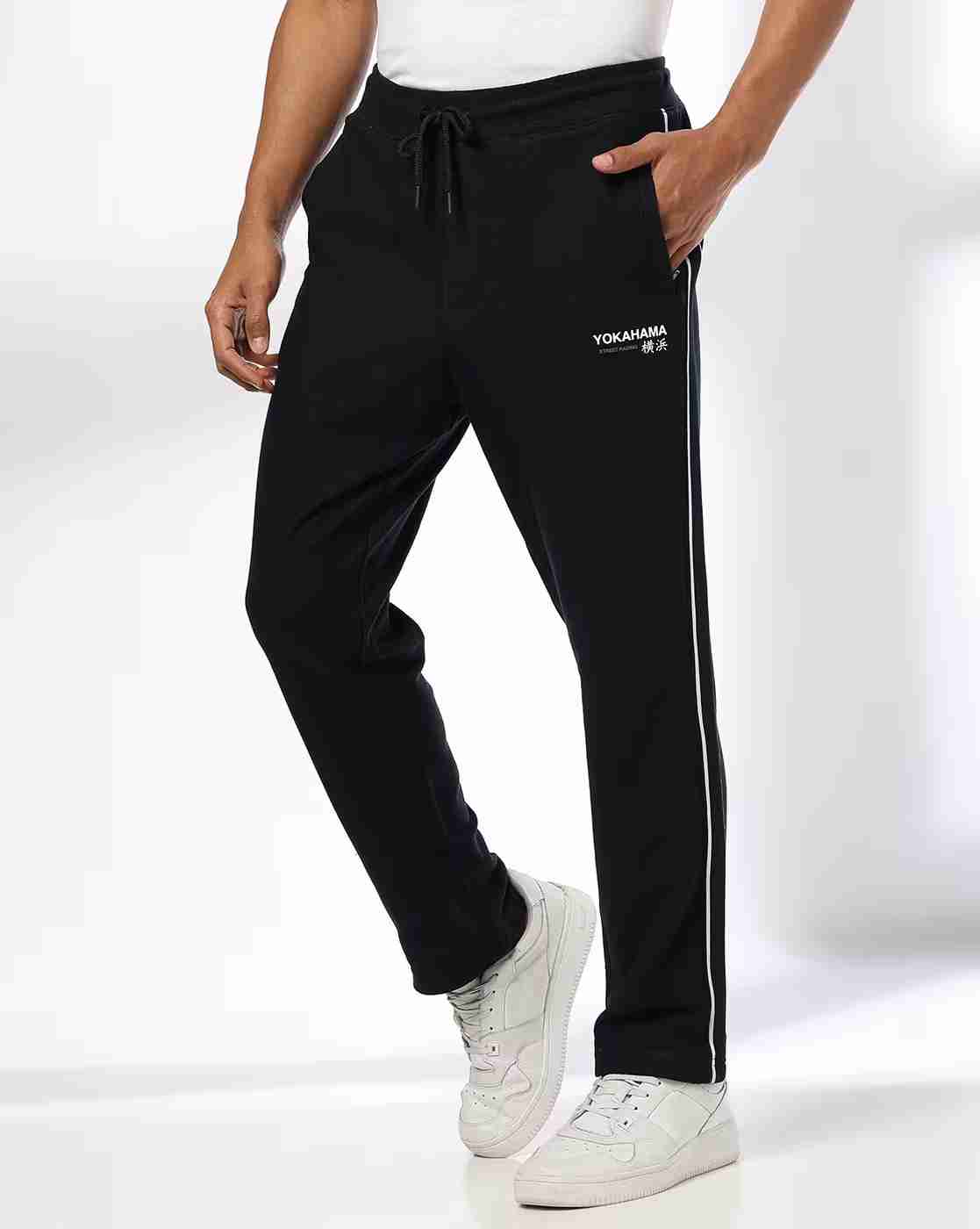 Teamspirit | Men Contrast Side Tape Straight Track Pants|0