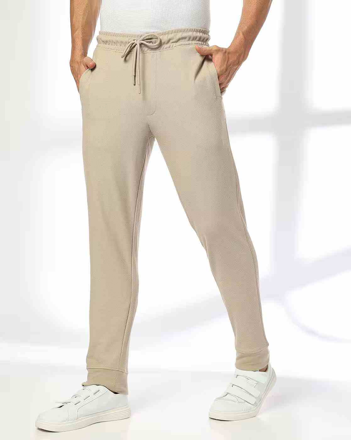 Men Regular Fit Track Pants with Drawstring