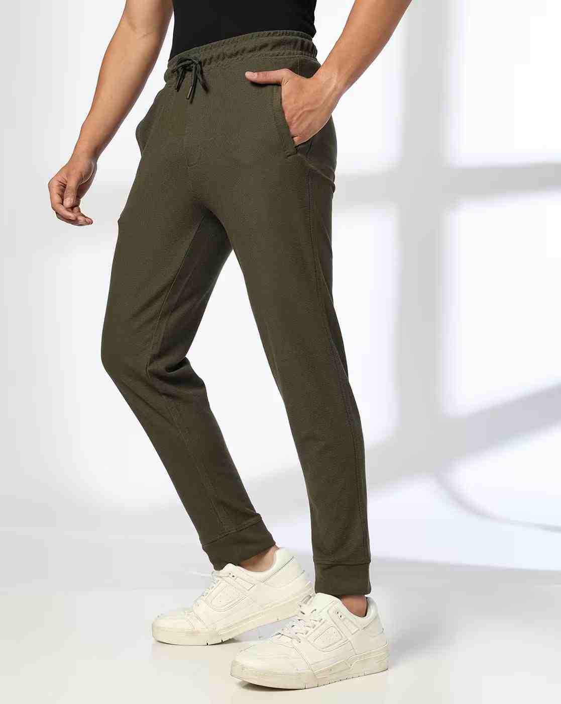 Men Regular Fit Track Pants with Drawstring