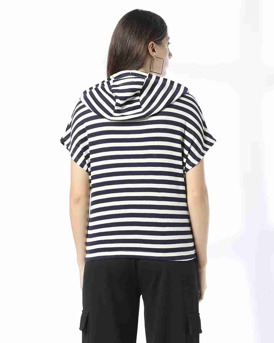 Teamspirit | Women Striped Relaxed Fit Hooded Top|2