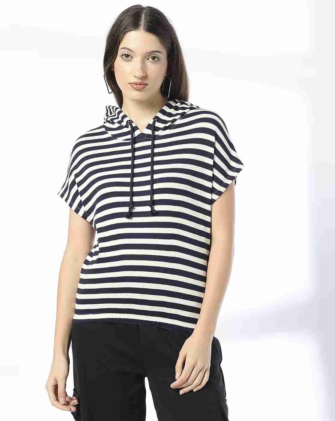 Teamspirit | Women Striped Relaxed Fit Hooded Top|3