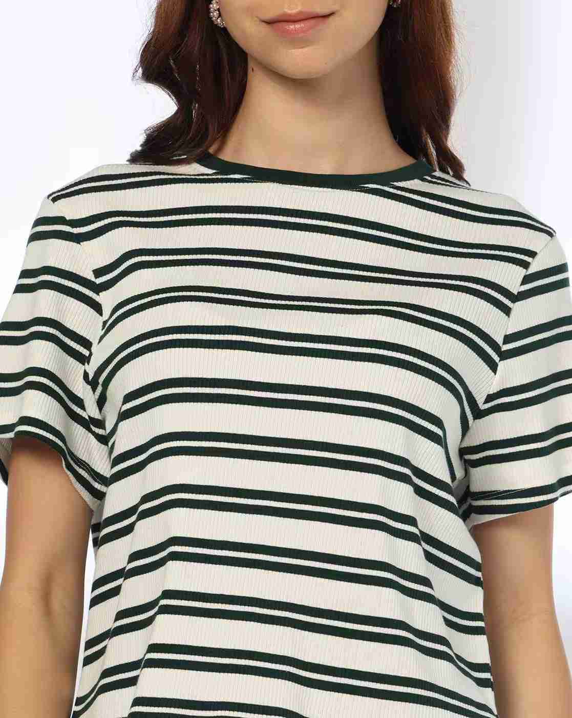 Teamspirit | Women Striped Relaxed Fit Crew-Neck T-Shirt|3