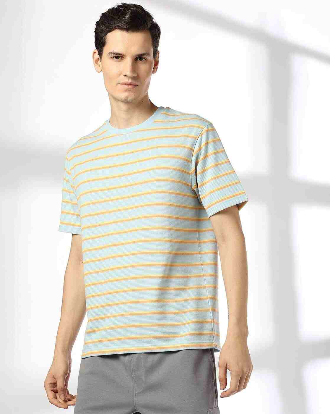 Teamspirit | Men Striped Regular Fit Crew-Neck T-Shirt|0