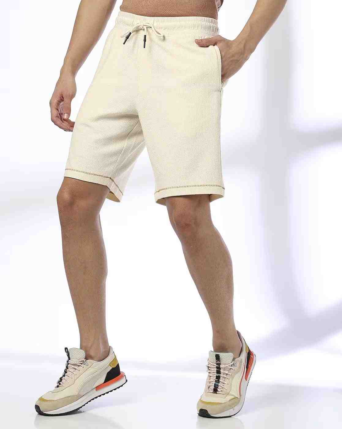 Teamspirit | Embroidered shorts, beige, m|0