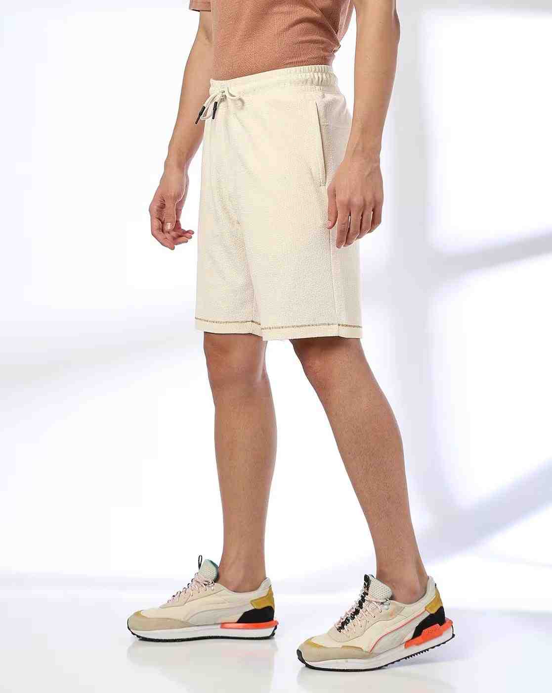 Teamspirit | Embroidered shorts, beige, m|1