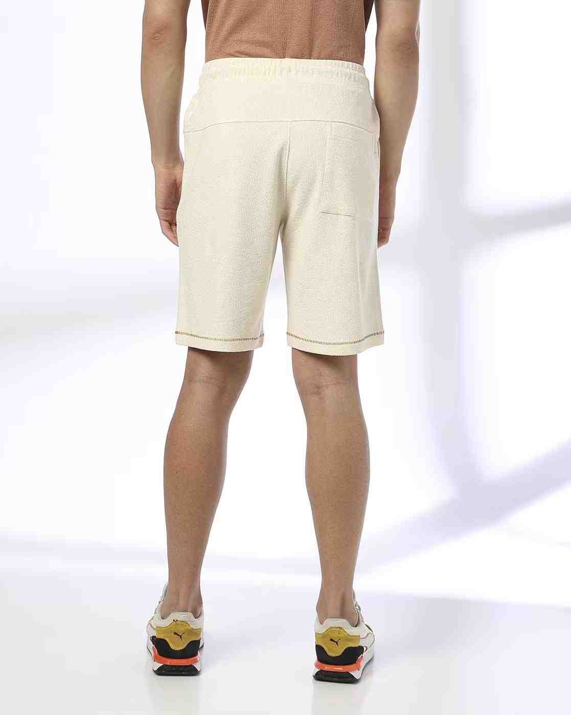 Teamspirit | Embroidered shorts, beige, m|2
