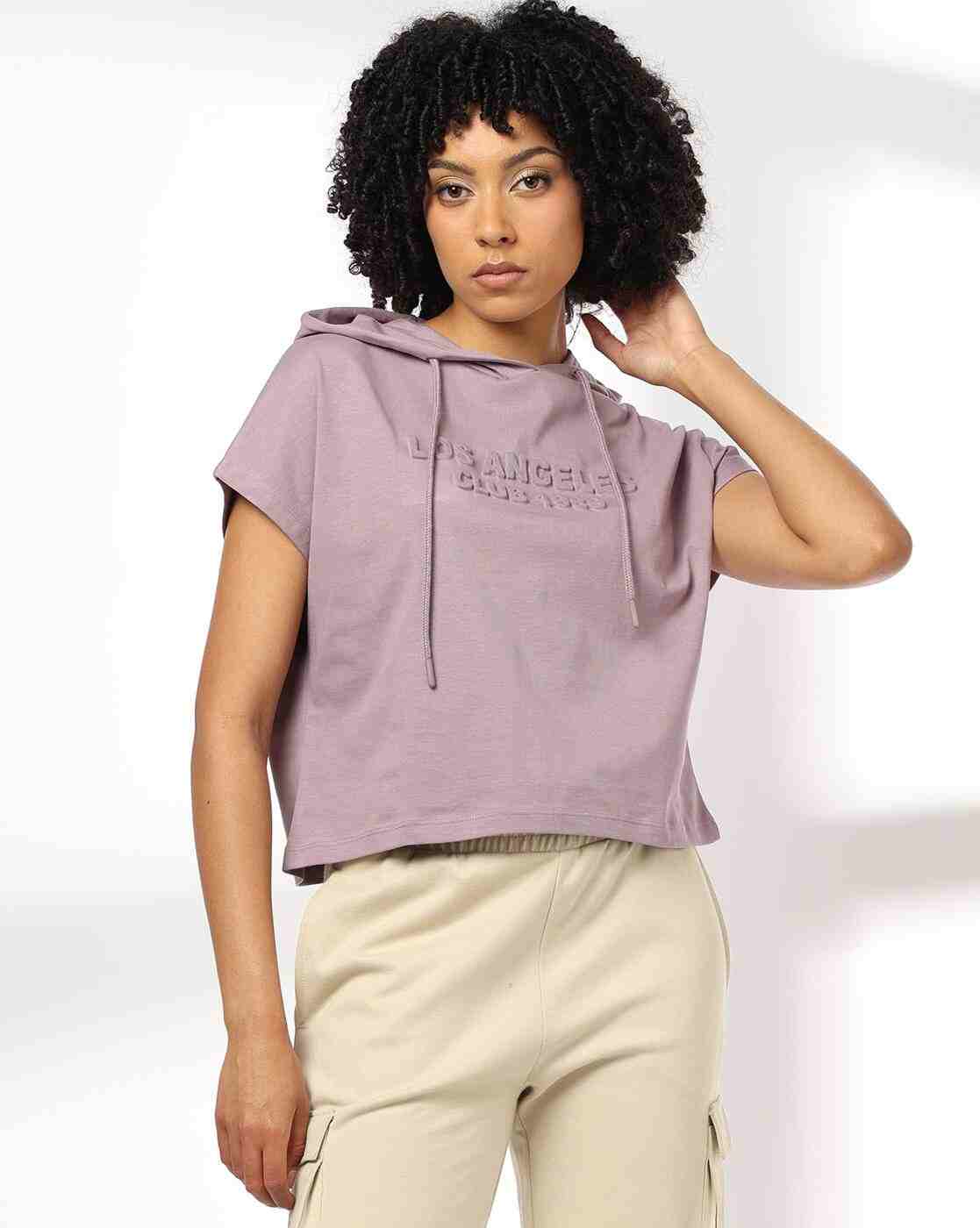 Teamspirit | Women Typographic Embossed Regular Fit Hooded Top|0