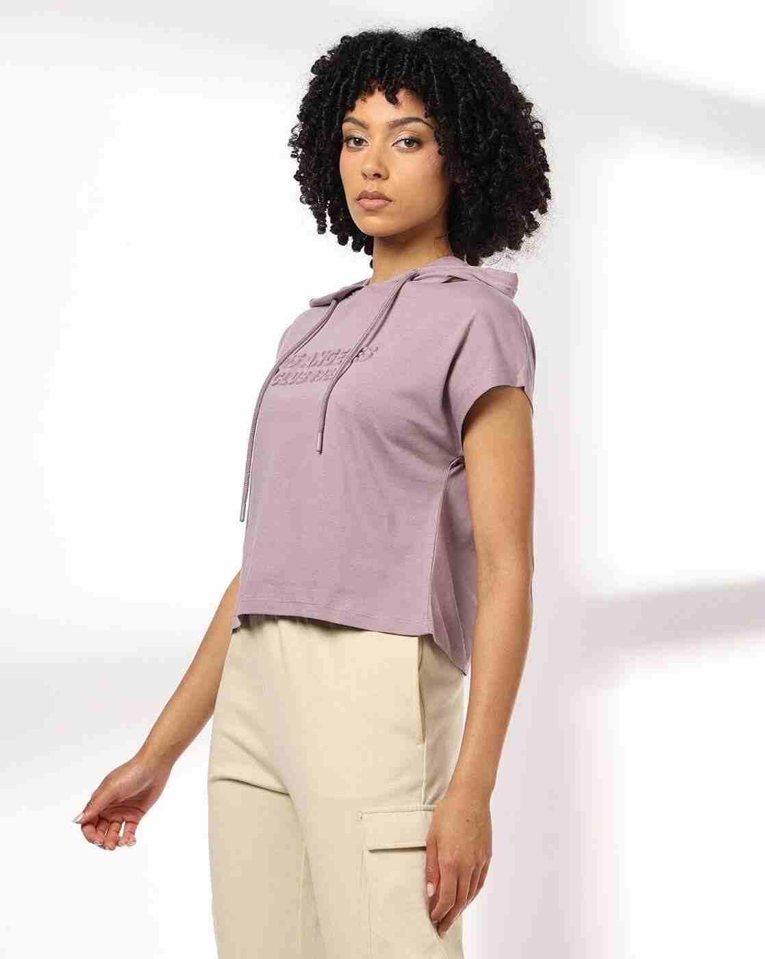 Teamspirit | Women Typographic Embossed Regular Fit Hooded Top|1