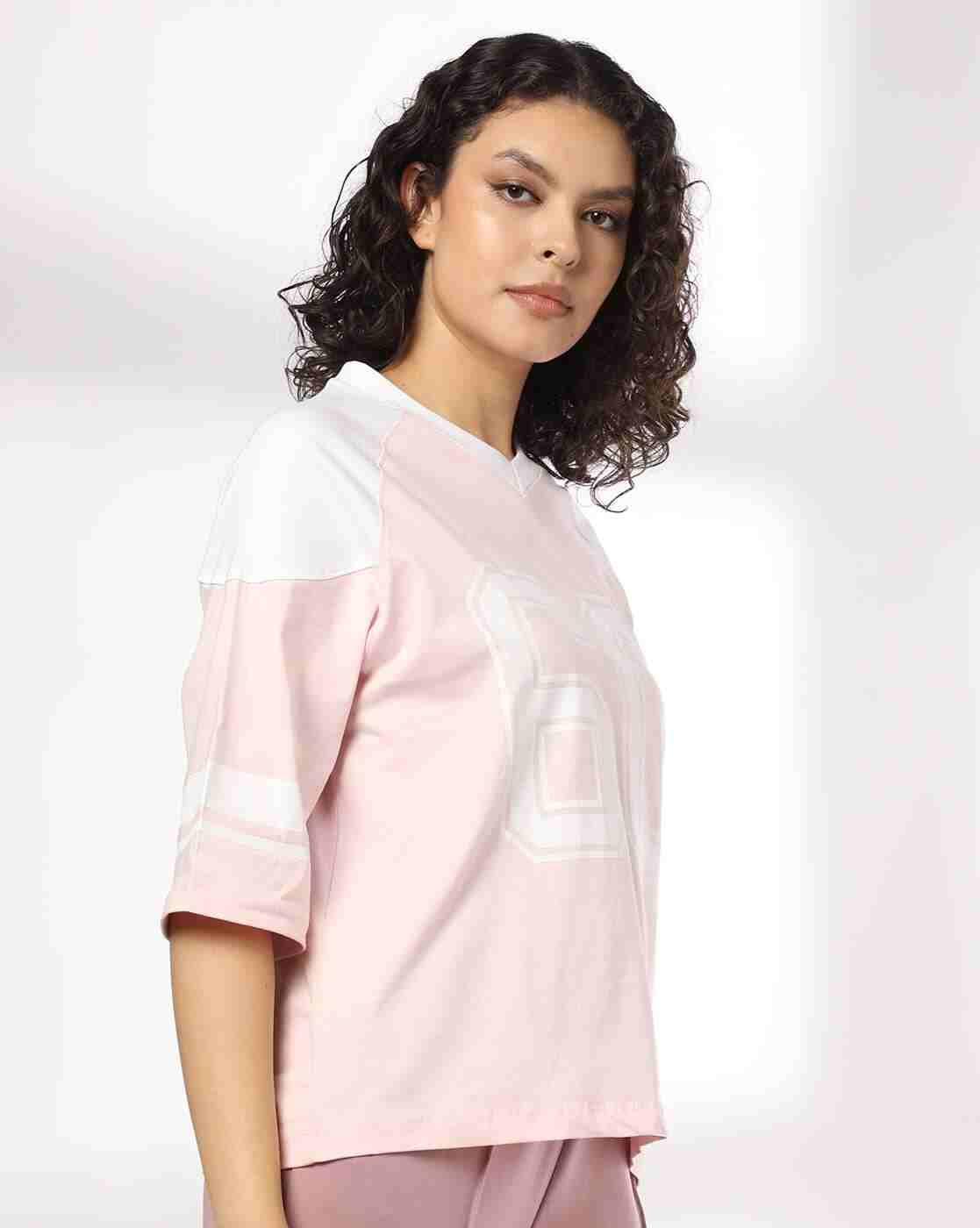 Teamspirit | Women Colourblock Oversized V-Neck T-Shirt