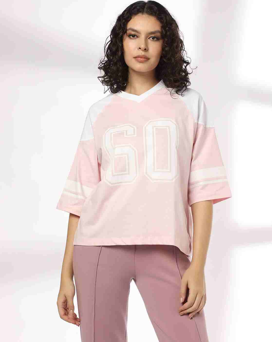 Teamspirit | Women Colourblock Oversized V-Neck T-Shirt|3