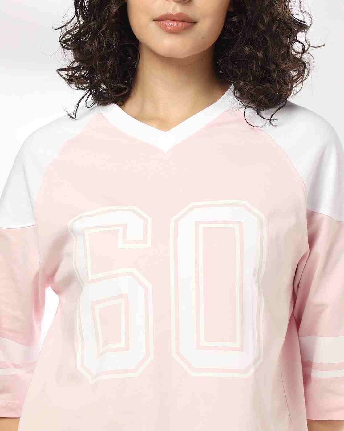 Teamspirit | Women Colourblock Oversized V-Neck T-Shirt|4