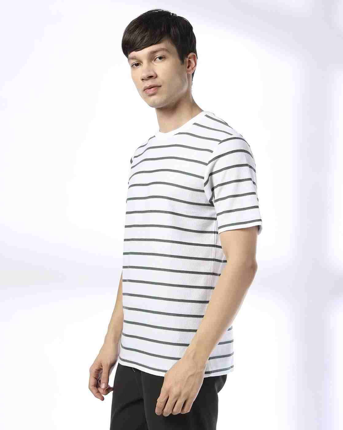 Teamspirit | Men Elevated Stripe Jacq Base Regular Fit Crew-Neck T-Shirt|1
