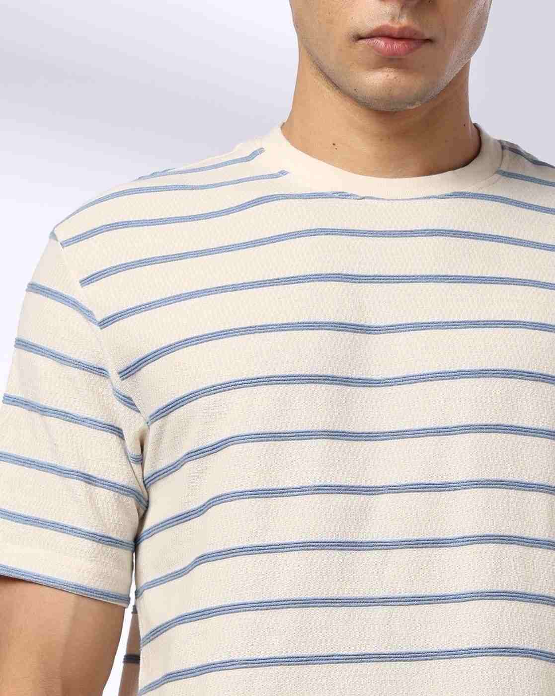 Teamspirit | Men Elevated Stripe Jacq Base Regular Fit Crew-Neck T-Shirt|2
