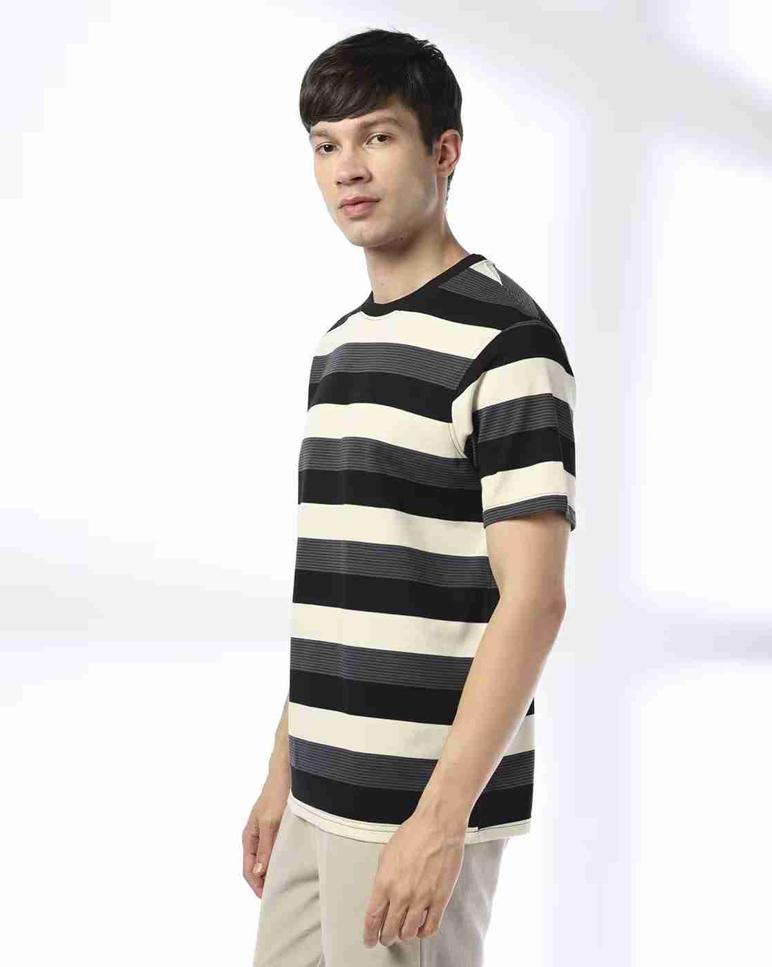 Teamspirit | Men Striped Regular Fit Crew-Neck T-Shirt|1