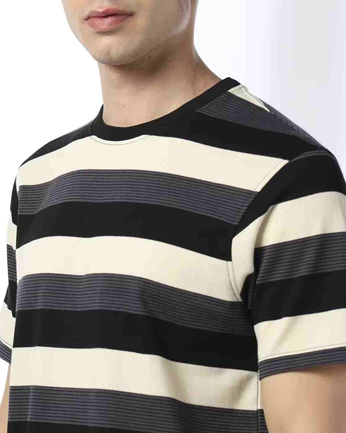 Teamspirit | Men Striped Regular Fit Crew-Neck T-Shirt|3