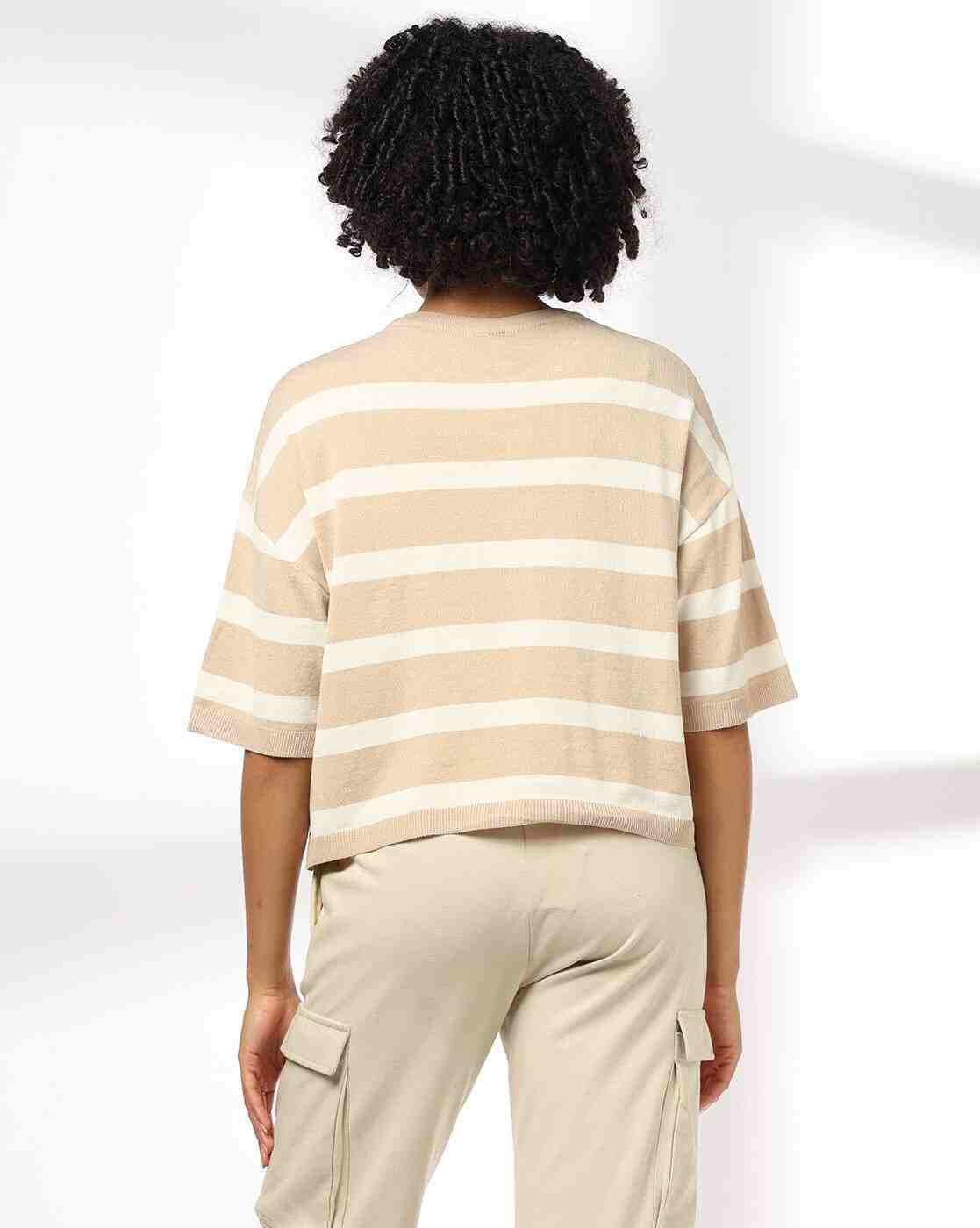 Teamspirit | Women Striped Boxy Fit Pullover|2