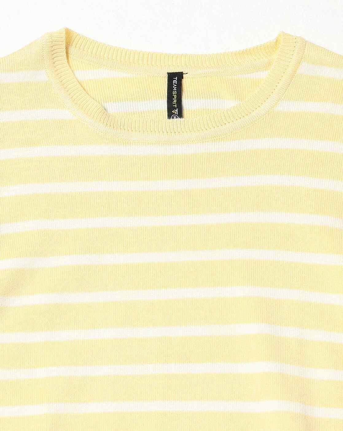 Teamspirit | Women Striped Regular Fit Round-Neck T-Shirt|4