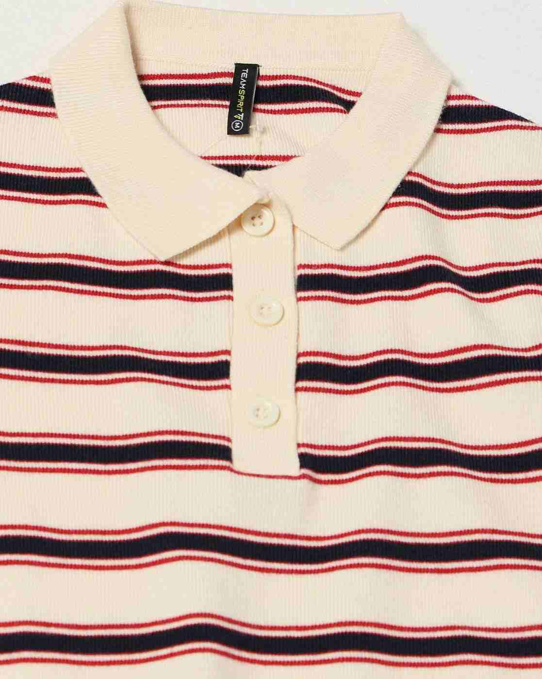 Teamspirit | Women Striped Regular Fit Polo T-Shirt|4