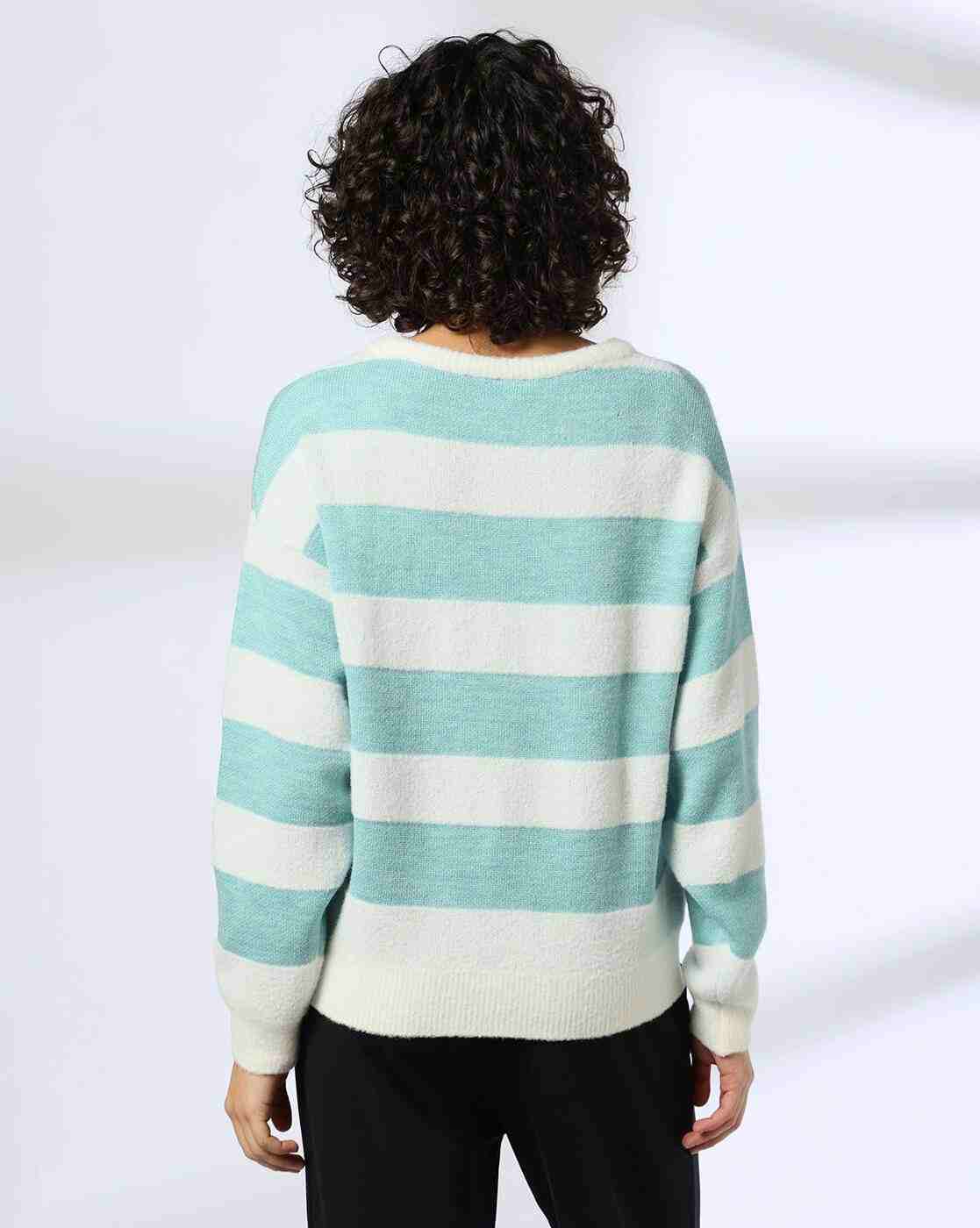 Teamspirit | Women Striped Round-Neck Sweater|2