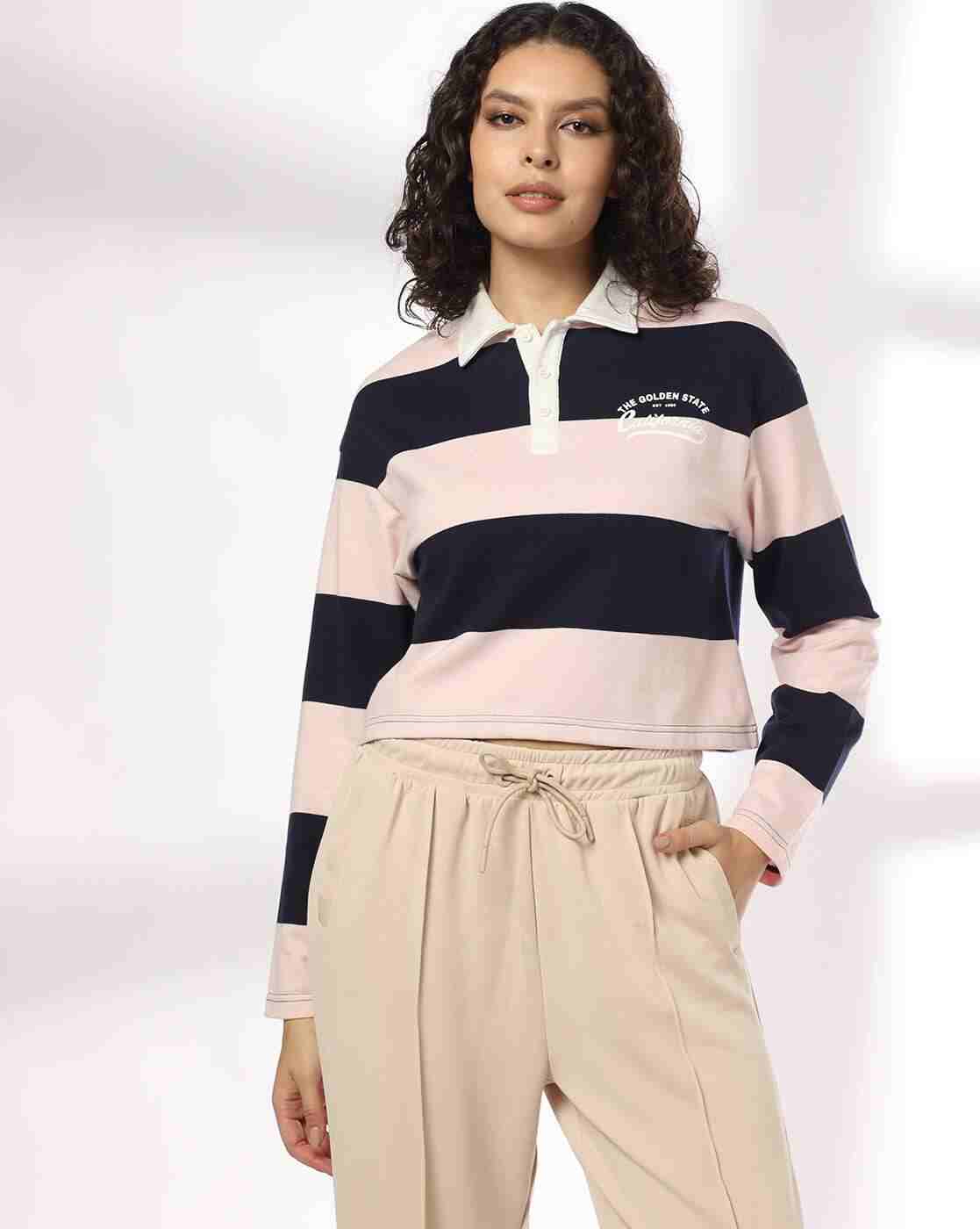 Teamspirit | Women Rugby Striped Boxy Fit Sweatshirt|0