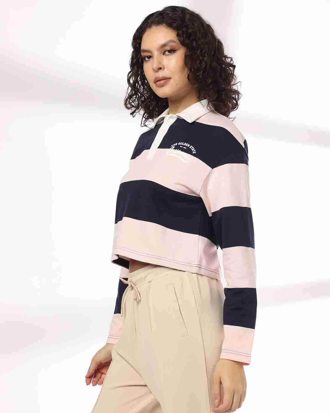 Teamspirit | Women Rugby Striped Boxy Fit Sweatshirt|1