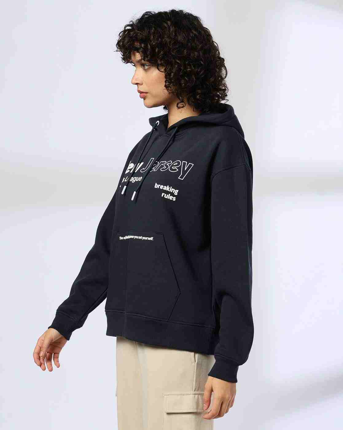 Teamspirit | Women Typographic Print Oversized Hoodie|1