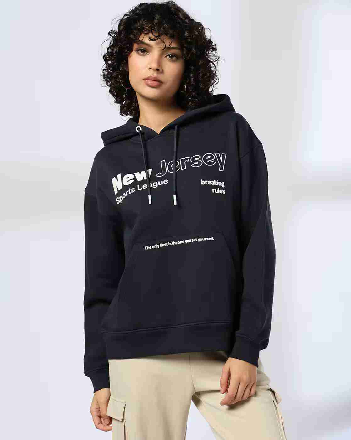 Teamspirit | Women Typographic Print Oversized Hoodie|3