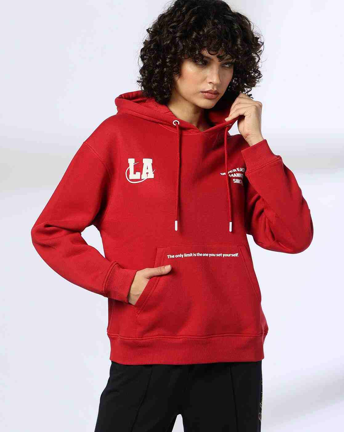 Teamspirit | Women Typographic Print Oversized Hoodie|0