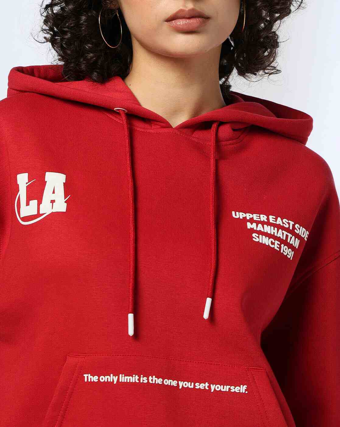 Teamspirit | Women Typographic Print Oversized Hoodie|3