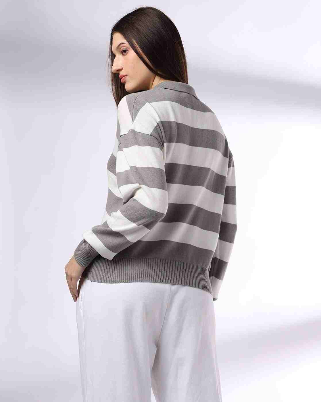Teamspirit | Women Striped Loose Fit Pullover|2