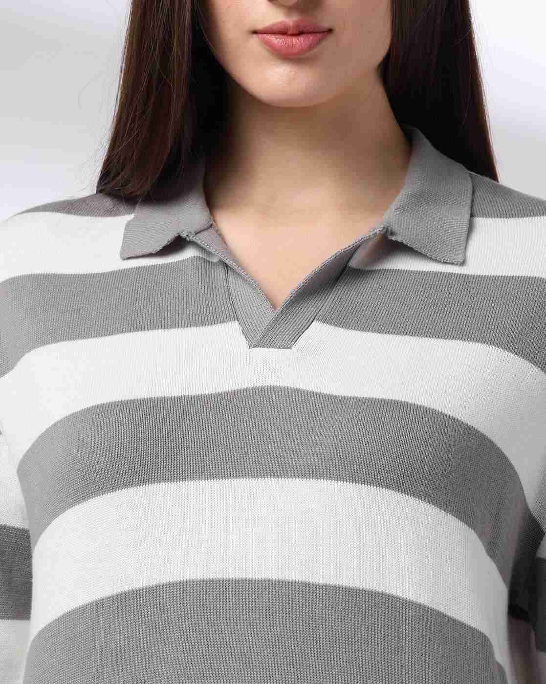 Teamspirit | Women Striped Loose Fit Pullover|3