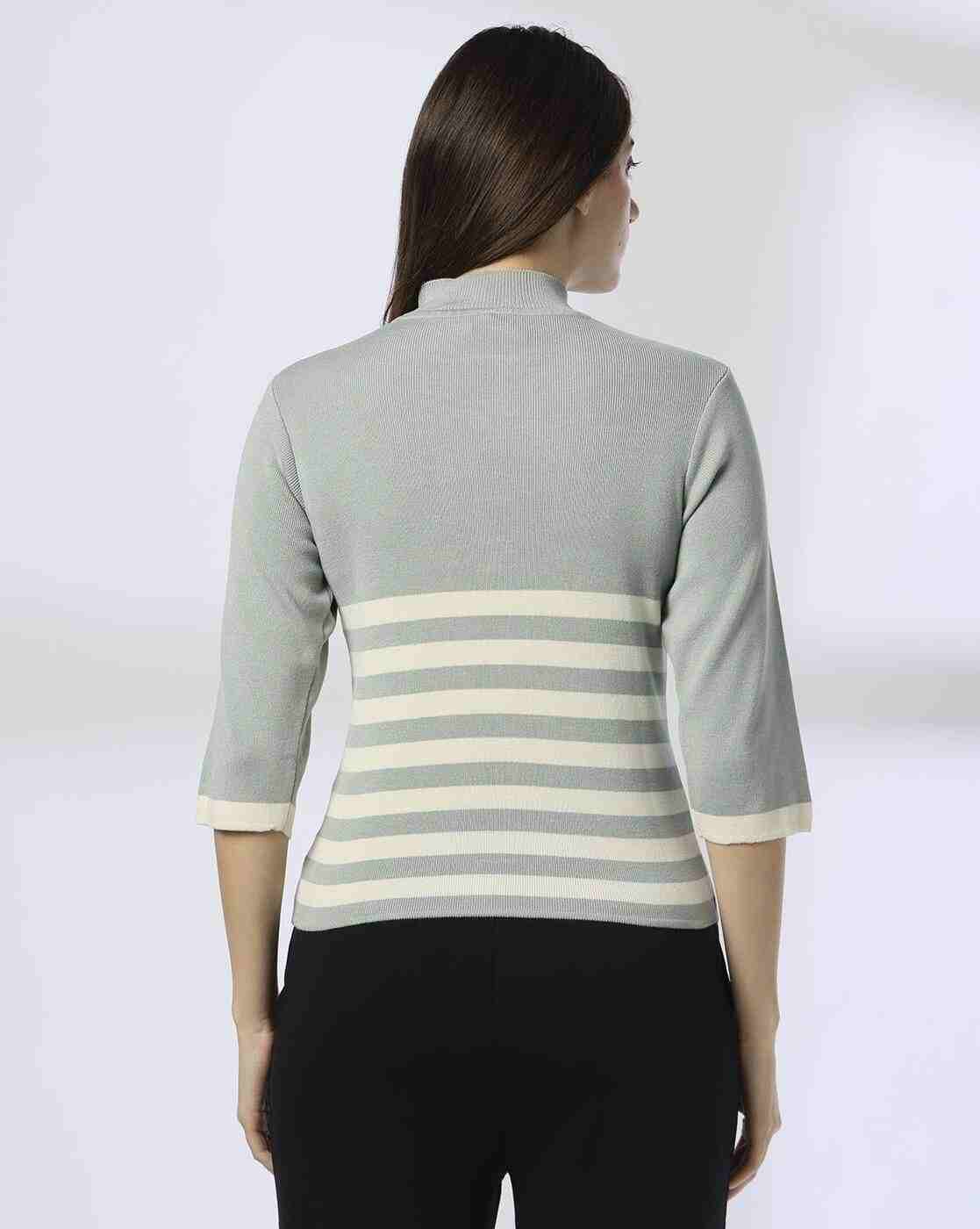 Teamspirit | Women Placement Striped Boxy Fit Pullover|2