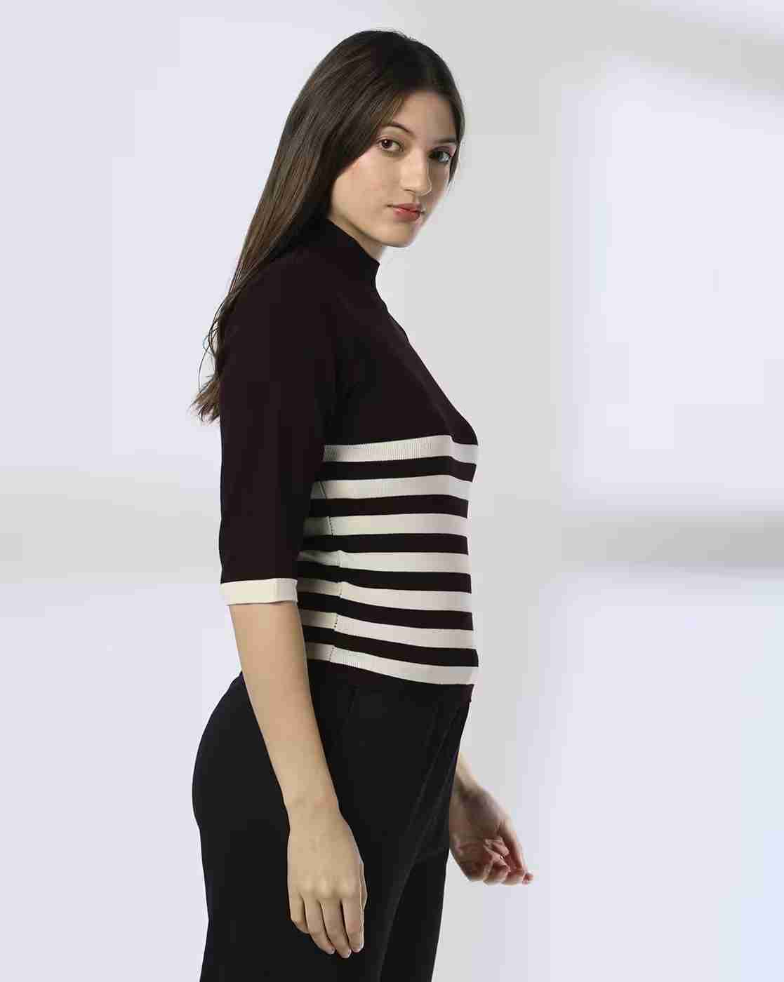 Teamspirit | Women Placement Striped Boxy Fit Pullover|1