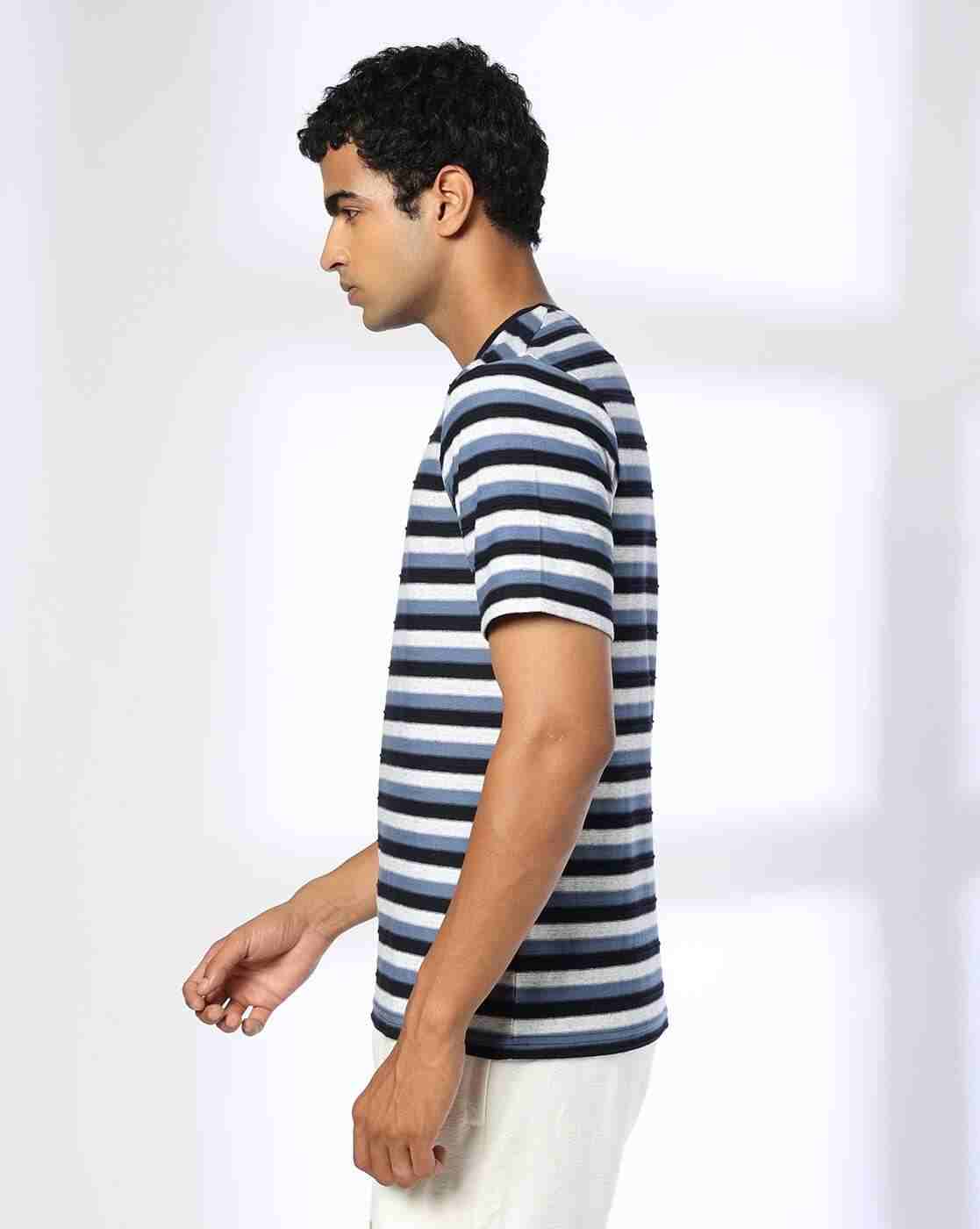 Teamspirit | Men Striped Regular Fit Crew-Neck T-Shirt|1