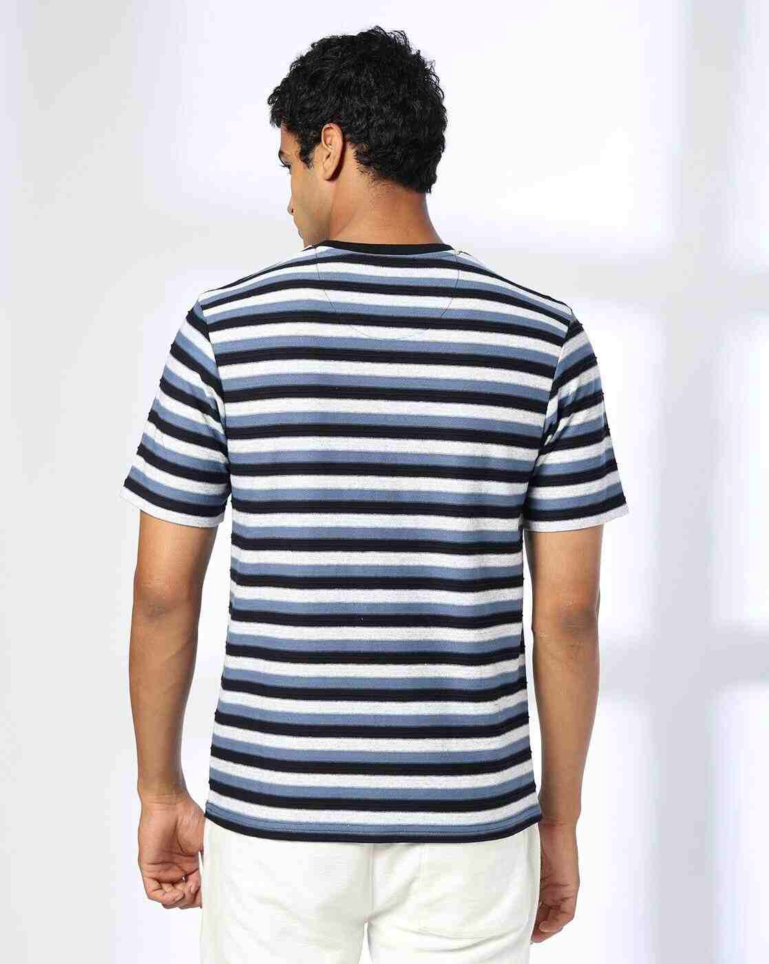 Teamspirit | Men Striped Regular Fit Crew-Neck T-Shirt|2
