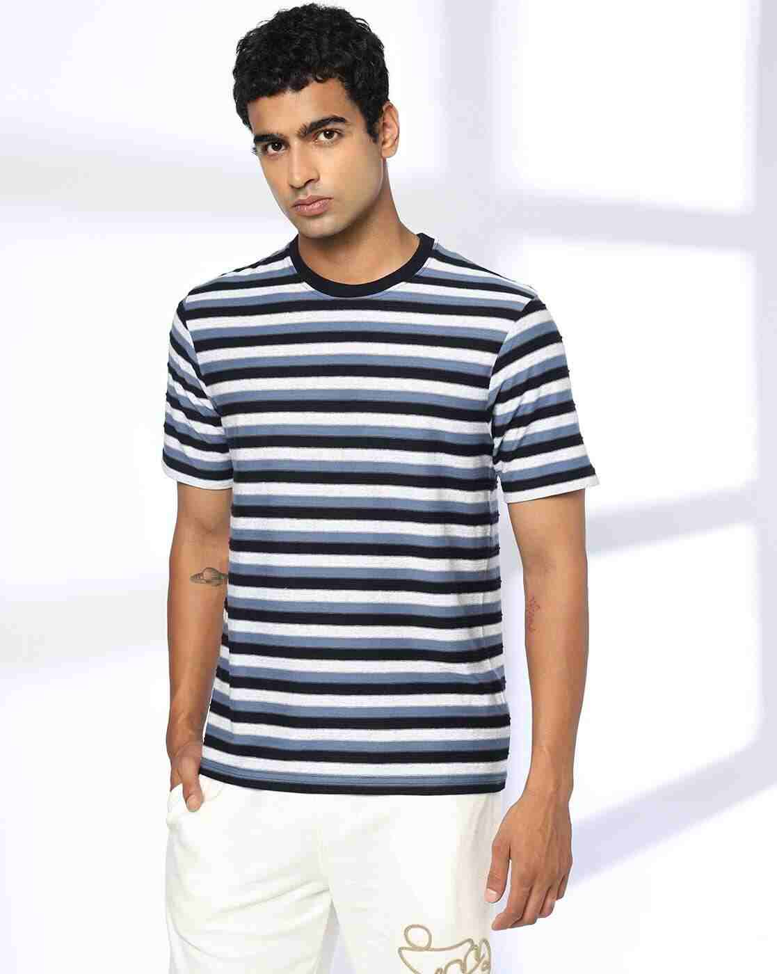 Teamspirit | Men Striped Regular Fit Crew-Neck T-Shirt|3