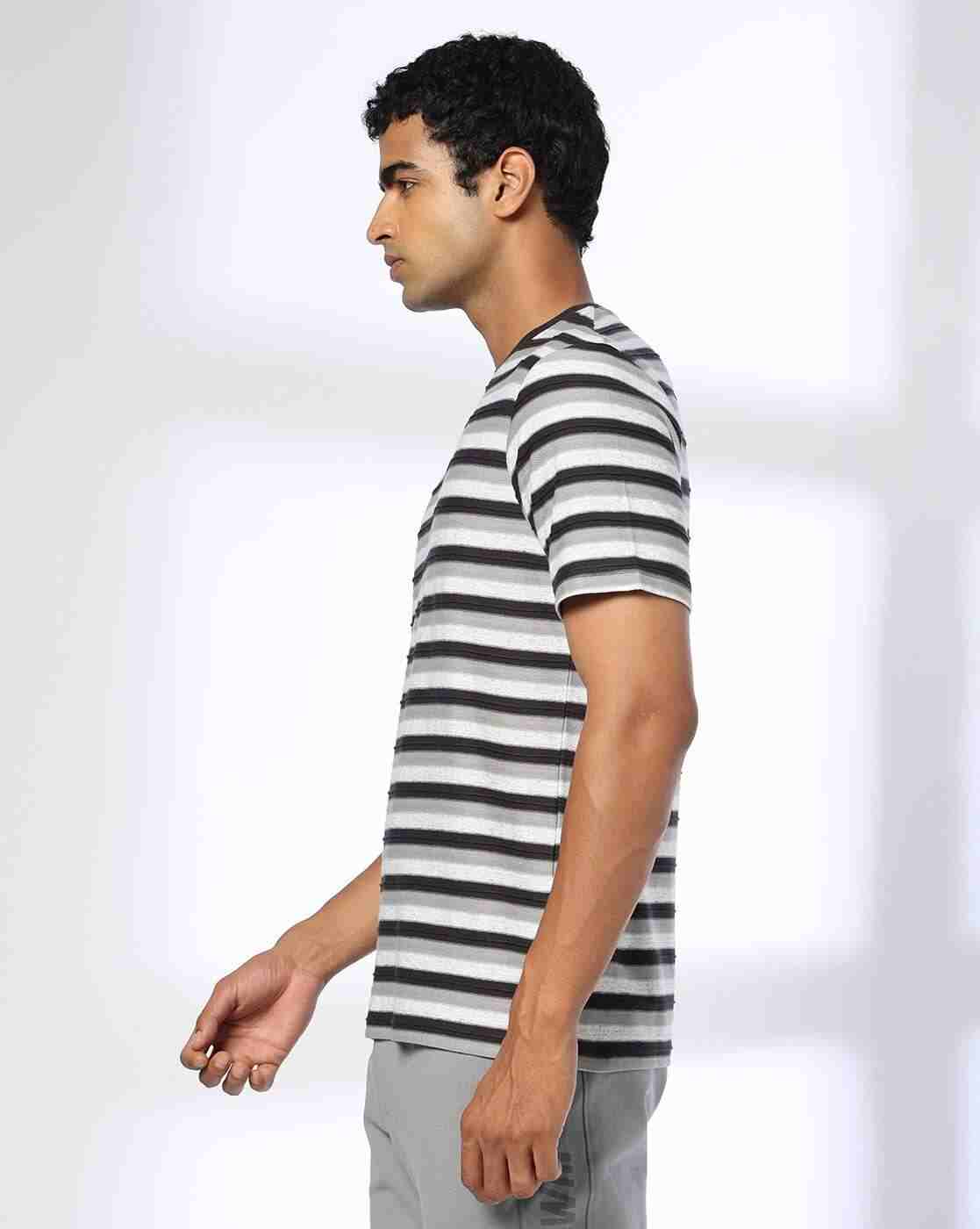 Teamspirit | Men Striped Regular Fit Crew-Neck T-Shirt|1