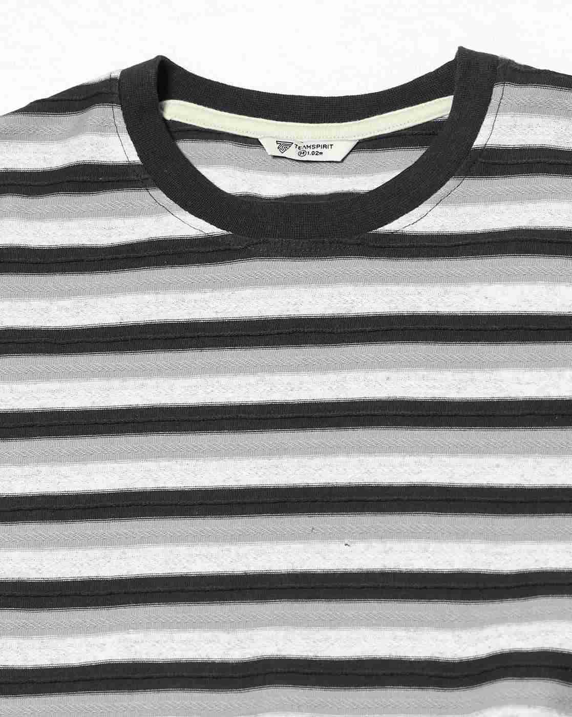 Teamspirit | Men Striped Regular Fit Crew-Neck T-Shirt|5