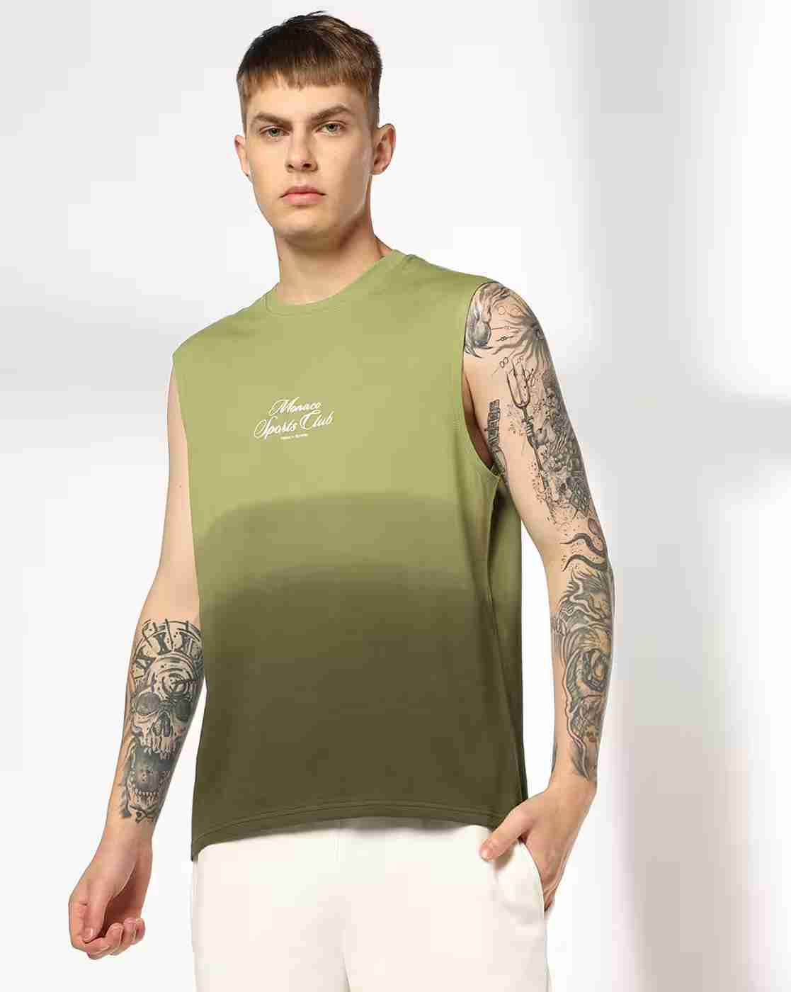 Teamspirit | Men Ombre-Dyed Regular Fit Crew-Neck T-Shirt|3