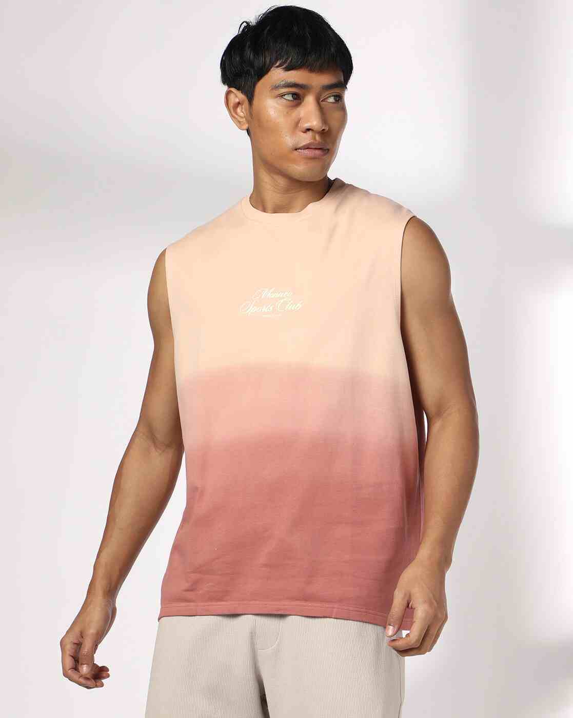 Teamspirit | Men Ombre-Dyed Regular Fit Crew-Neck T-Shirt|0