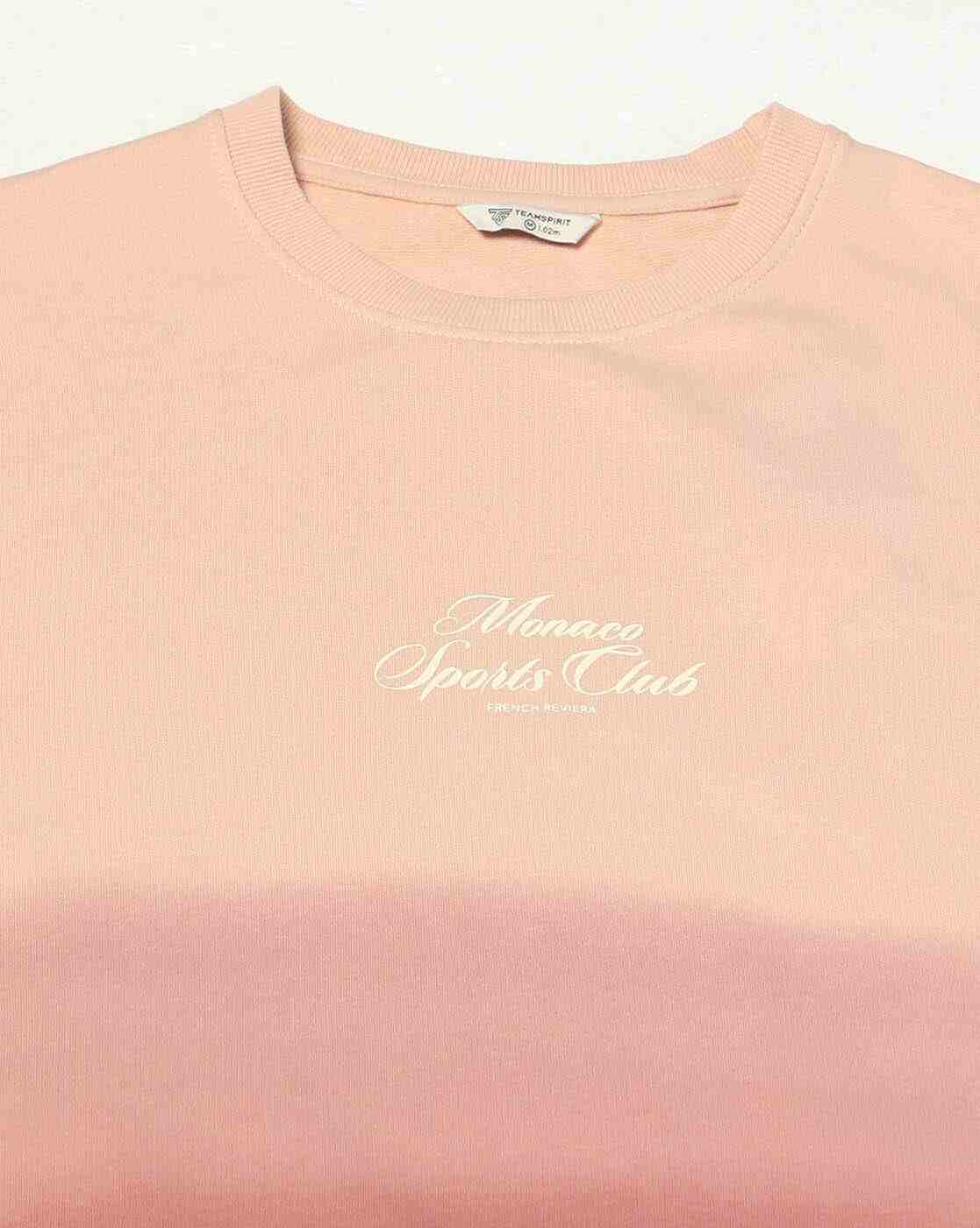 Teamspirit | Men Ombre-Dyed Regular Fit Crew-Neck T-Shirt|4