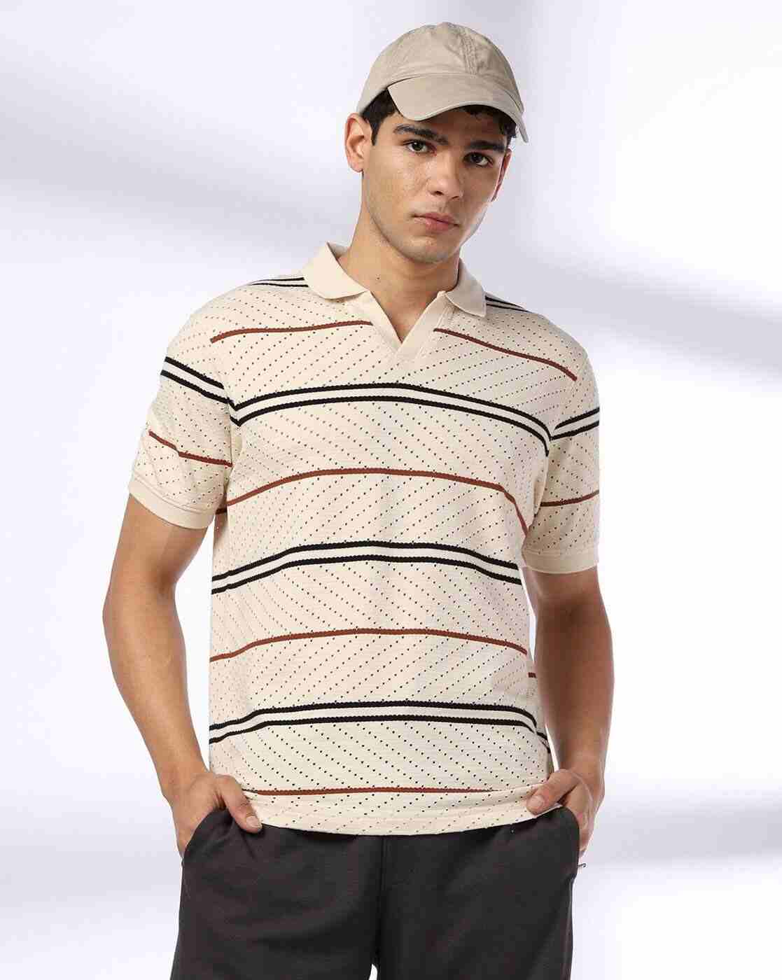 Teamspirit | Men Zig Zag Striped Regular Fit Polo T-Shirt|0